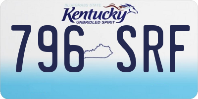 KY license plate 796SRF