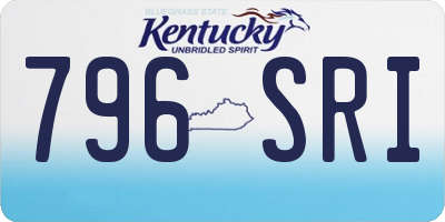 KY license plate 796SRI