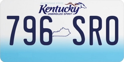 KY license plate 796SRO