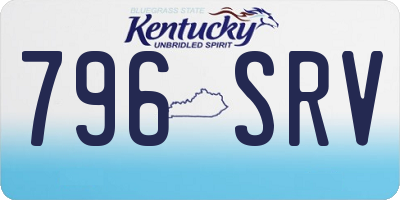 KY license plate 796SRV
