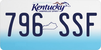 KY license plate 796SSF