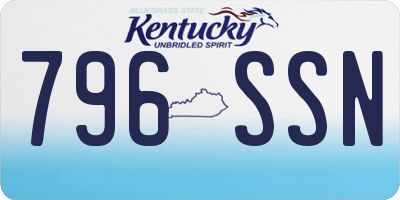 KY license plate 796SSN