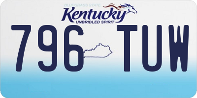KY license plate 796TUW