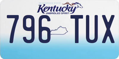 KY license plate 796TUX