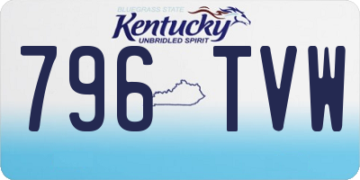 KY license plate 796TVW