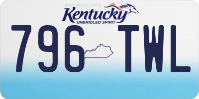 KY license plate 796TWL