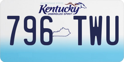 KY license plate 796TWU
