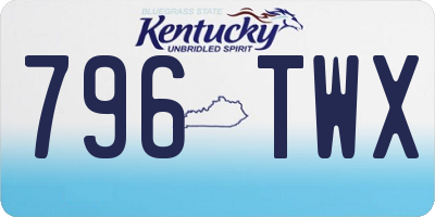 KY license plate 796TWX