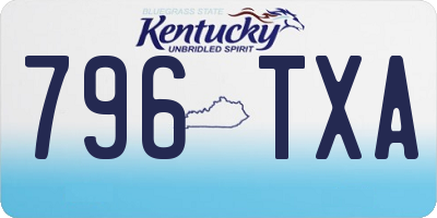 KY license plate 796TXA