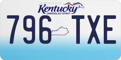 KY license plate 796TXE