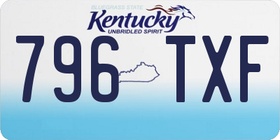 KY license plate 796TXF