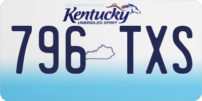 KY license plate 796TXS