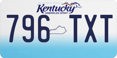 KY license plate 796TXT