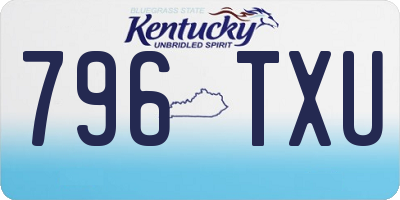 KY license plate 796TXU