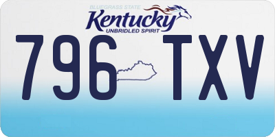 KY license plate 796TXV
