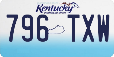 KY license plate 796TXW