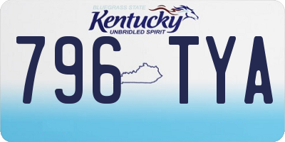 KY license plate 796TYA