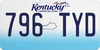 KY license plate 796TYD