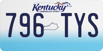 KY license plate 796TYS