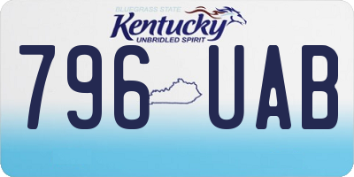 KY license plate 796UAB