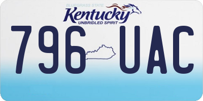 KY license plate 796UAC