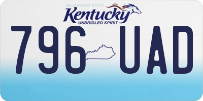 KY license plate 796UAD