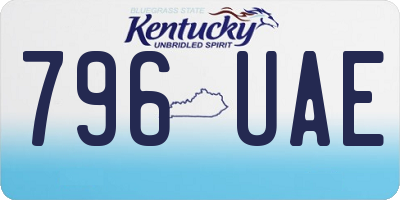 KY license plate 796UAE