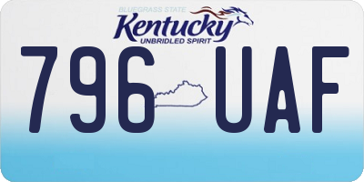 KY license plate 796UAF