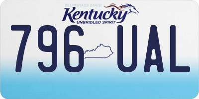 KY license plate 796UAL