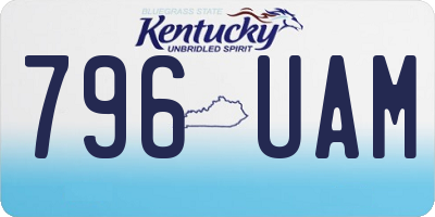 KY license plate 796UAM