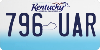KY license plate 796UAR