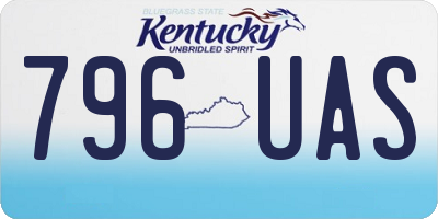 KY license plate 796UAS