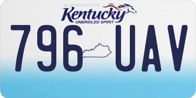 KY license plate 796UAV