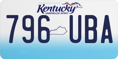 KY license plate 796UBA