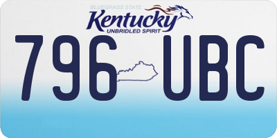 KY license plate 796UBC