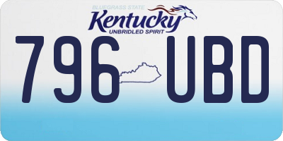 KY license plate 796UBD
