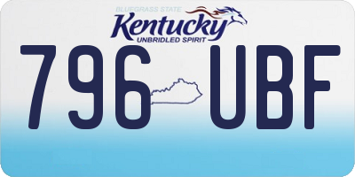 KY license plate 796UBF