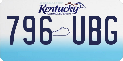 KY license plate 796UBG