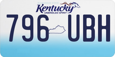 KY license plate 796UBH