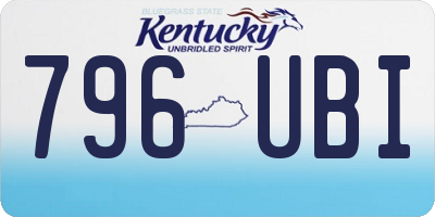 KY license plate 796UBI