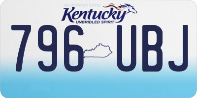 KY license plate 796UBJ