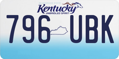 KY license plate 796UBK