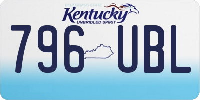 KY license plate 796UBL