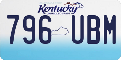 KY license plate 796UBM