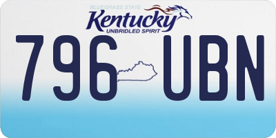 KY license plate 796UBN