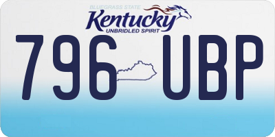 KY license plate 796UBP