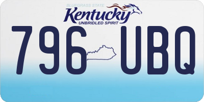 KY license plate 796UBQ
