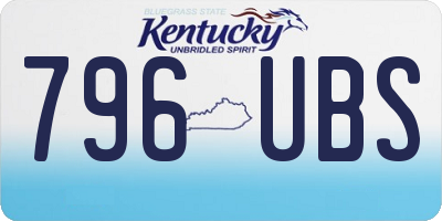 KY license plate 796UBS