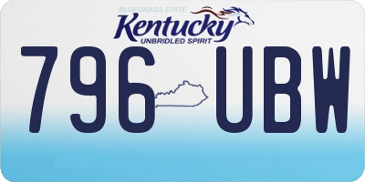KY license plate 796UBW