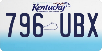 KY license plate 796UBX